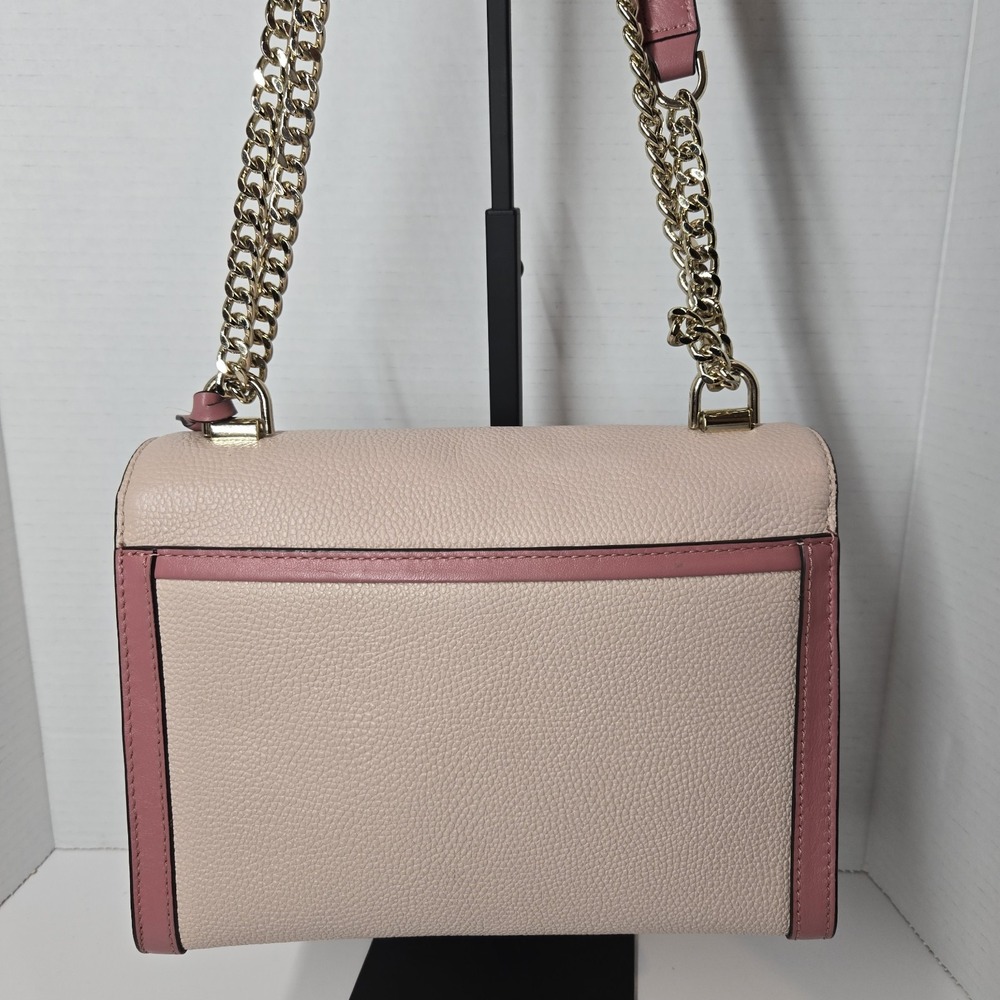 Michael Kors Whitney Pink Signature Logo Charm Convertible Shoulder Purse Chain - Picture 12 of 16